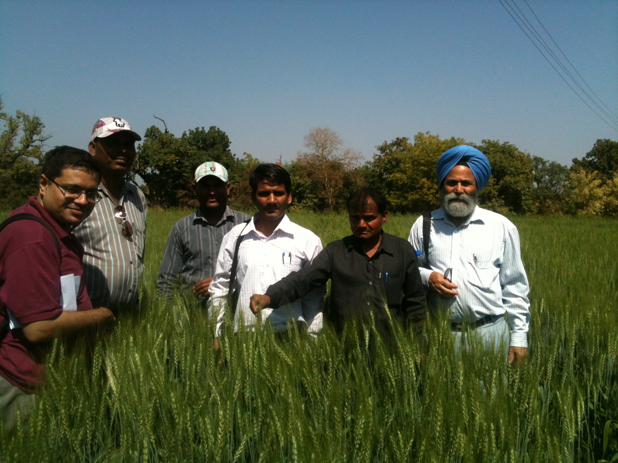 MARVI researchers and community members standing together in a green field